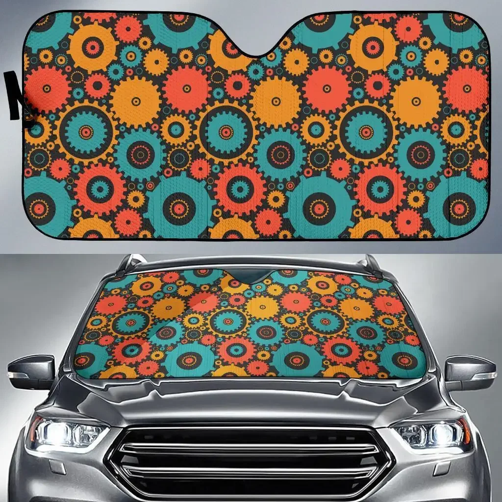 Mechanic Colorful Pattern Print Auto Sun Shade Car Windshield Window Cover Sunshade