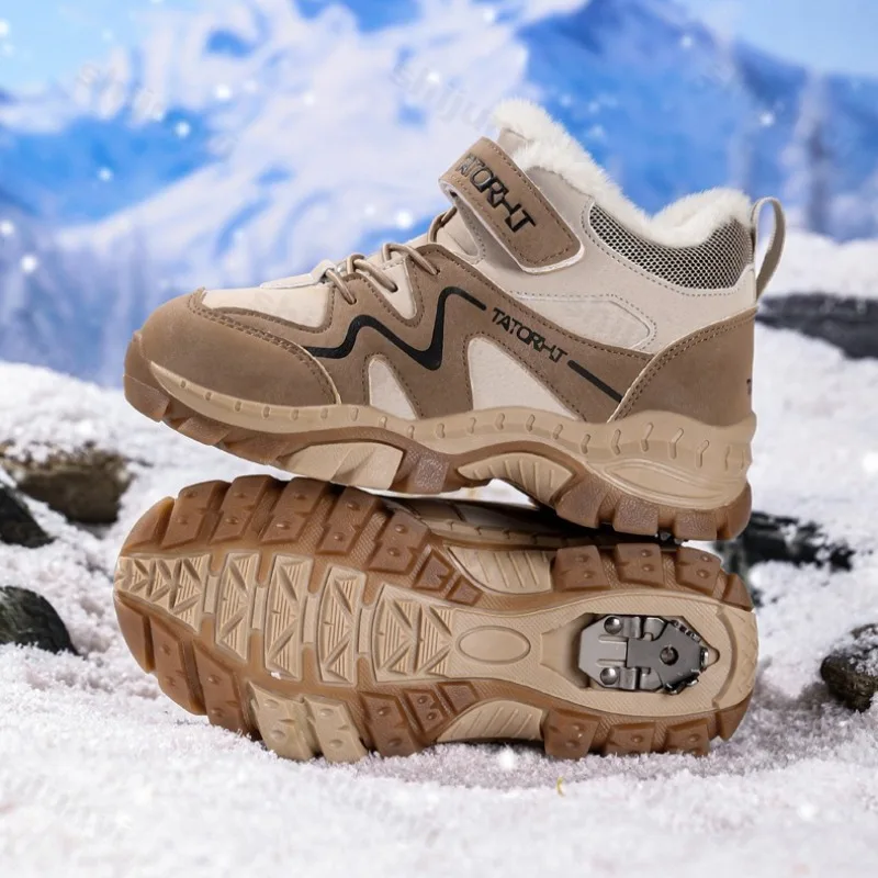 الشتاء الأطفال أحذية قطنية الفتيات الفتيان الدافئة حذاء كاجوال الرجعية الترفيه في الهواء الطلق أحذية رياضية للأطفال عدم الانزلاق أحذية رياضية مريحة