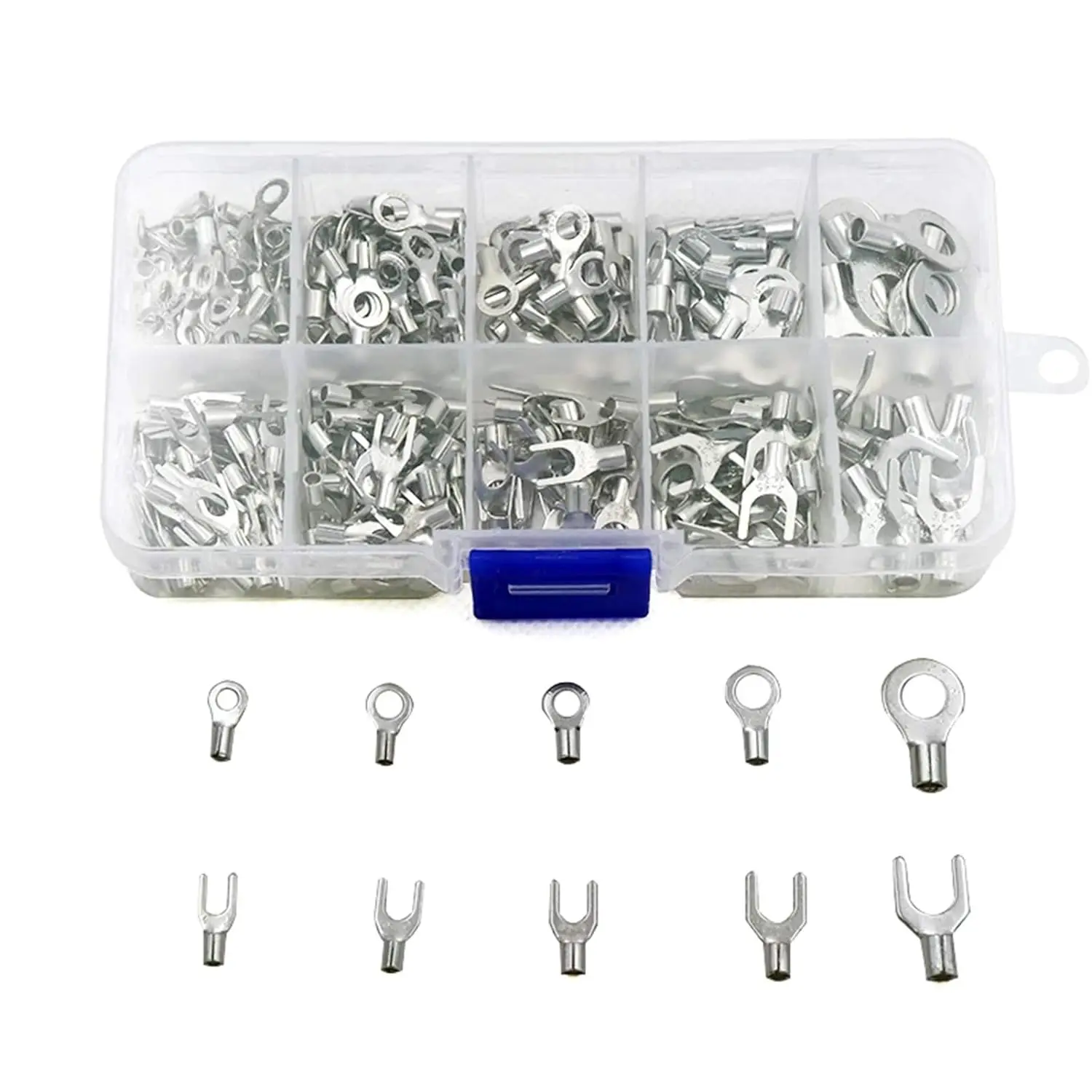 320pcs Crimp Terminal Kit with Electrical Connector U/O Splicing Termination 2.8/4.8/6.3mm Wire Connector Cable Termination Plie