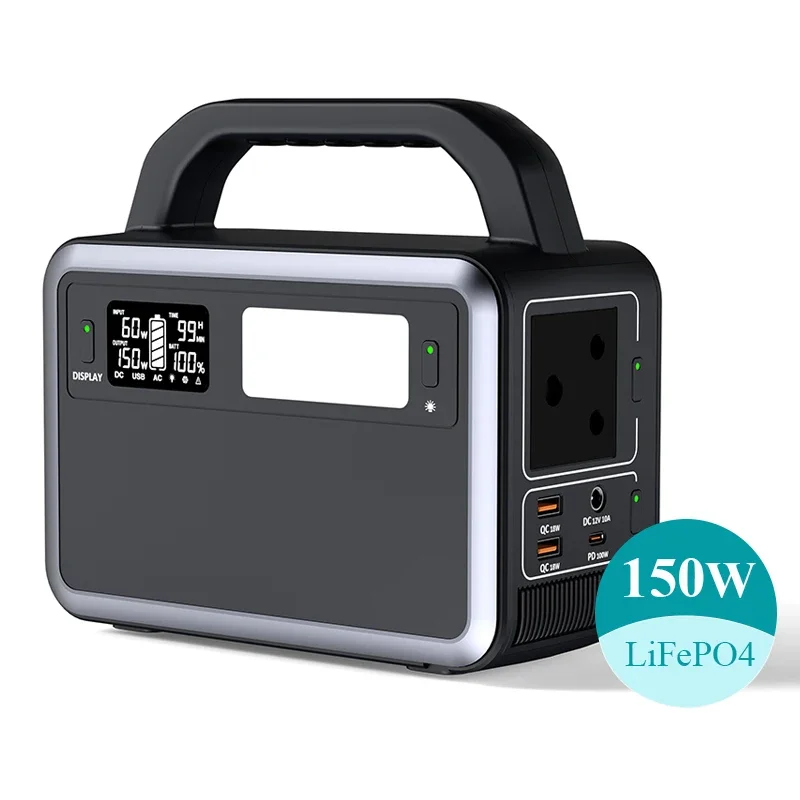 ポータブルソーラー発電所,pv68w 150w,リチウム電池,家庭および屋外用の純粋な波インバーター