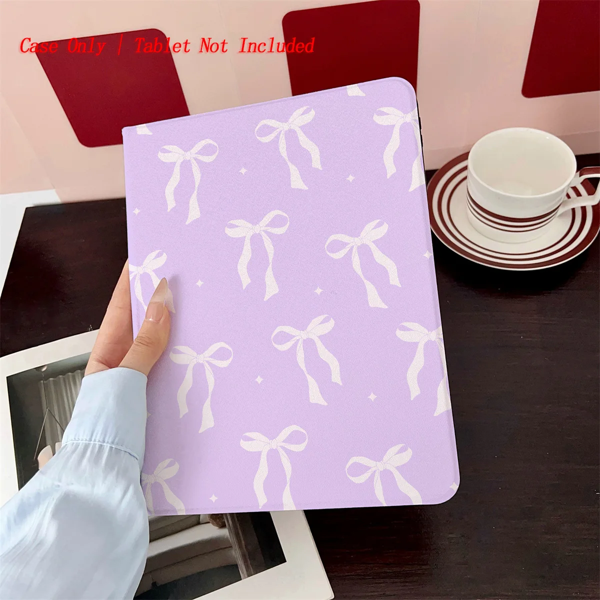 

Gentle Purple Background & White Bowknots iPad Case for Pro 11 2nd Gen Air 3 9.7 Mini 5 7.9 Shockproof Bumper Cover
