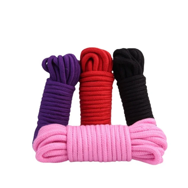 SMFun10Mi Bound Cotton String 10 PCs Set Female and Engine of Torture Nipple Clamp Bandage Training Tied Rope Adult Supplies