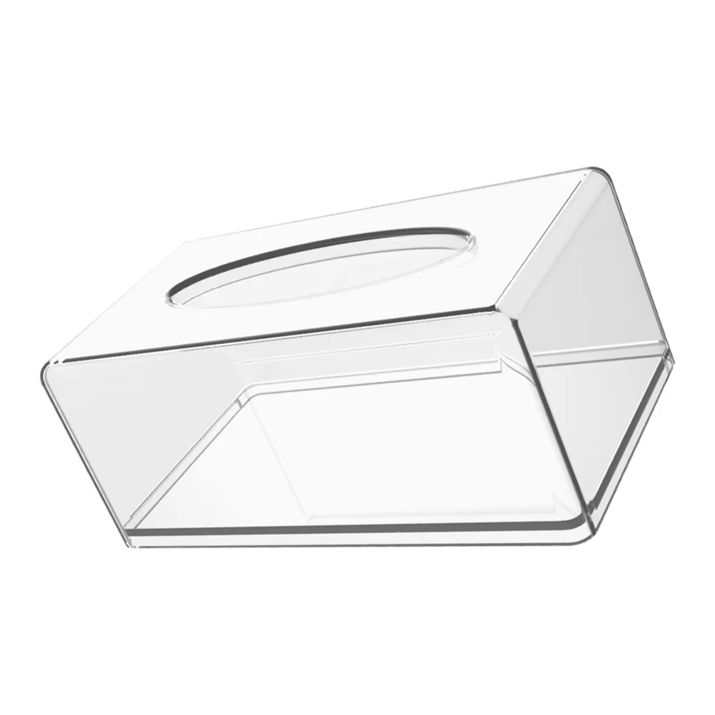 

STOBAZA Acrylic Tissue Box Holder Transparent Paper Towel Organizer Bathroom Napkin Dispenser Decorative Cover Facial Wipes Case