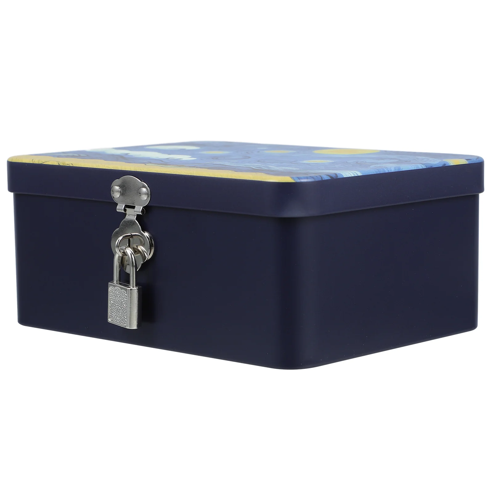 1 قطعة صندوق تخزين السماء خمر معدن القصدير مع قفل محكم كوكي حاوية الحلوى المطبخ علبة الزخرفية المحمولة