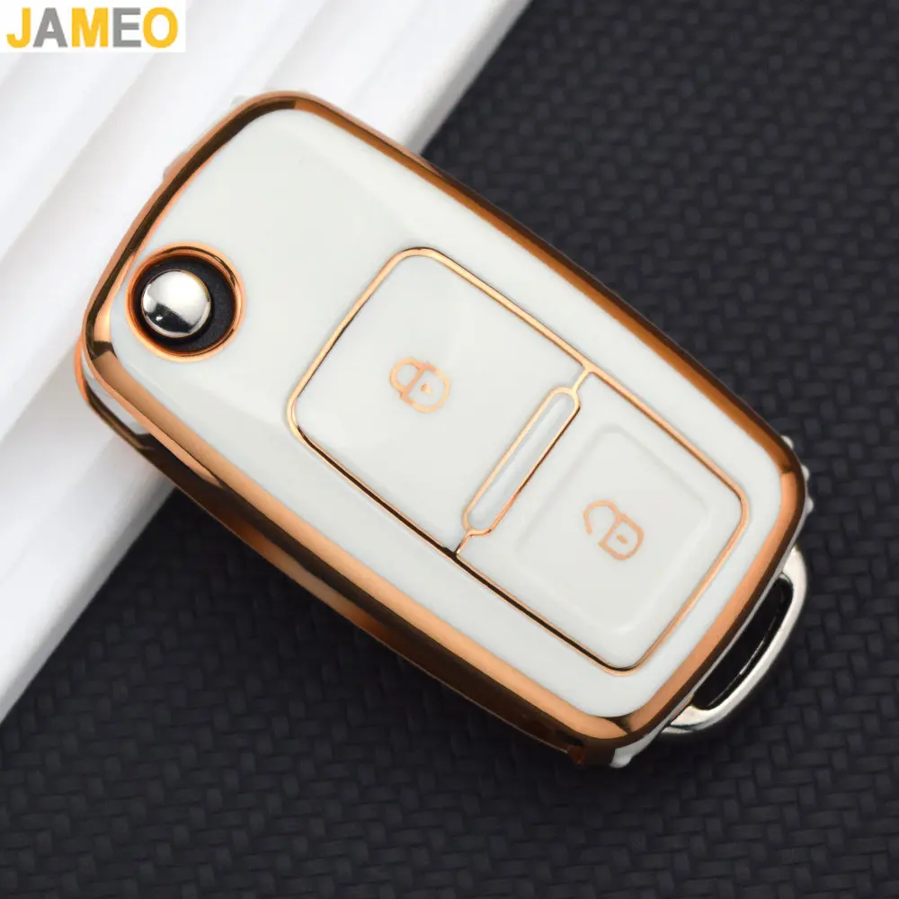 

2 Button TPU Car Key Case Cover Protection for VW Amarok Polo Golf MK4 Bora Jetta Altea for Seat for Skoda Octavia Fabia