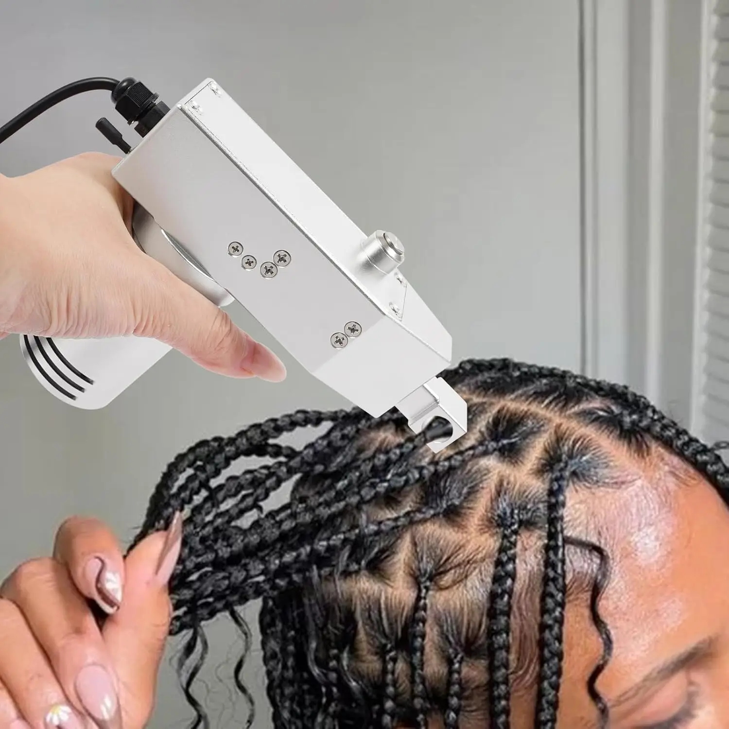 

Машина для дредов для локонов, быстрая и легкая электрическая машина для вязания крючком своими руками, 7-скоростная регулируемая автоматическая машина для завивки волос