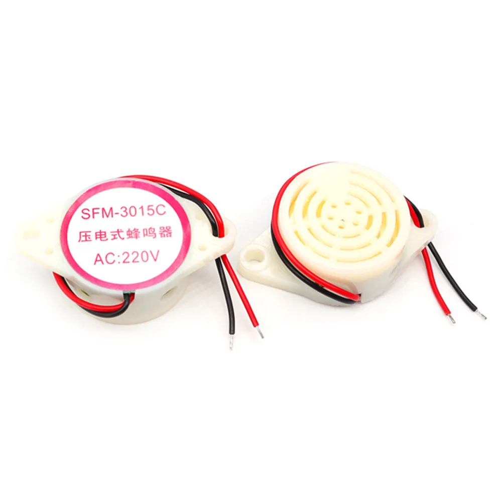 SFM-3015C Active Piezoelectric Buzzer AC 220V Continuous Sound High Decibel Alarm SFM-27 Good Sound Anti-aging Test