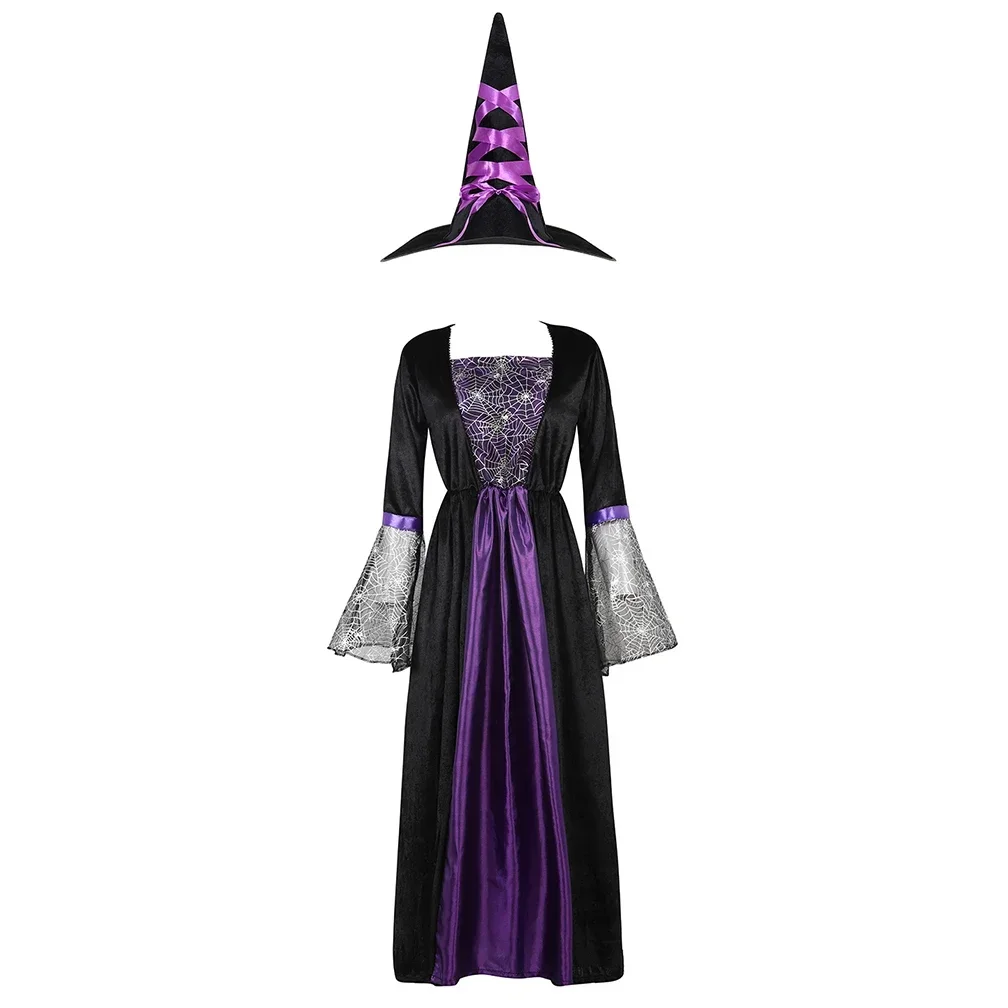 Hexen kostüm Frauen lange Zauberin klassisches Kleid Erwachsene Renaissance Outfits Halloween Dress-up Verkleidung Rollenspiel Party Outfit