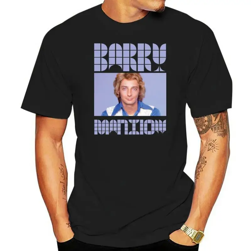 

BARRY MANILOW BLACK CREW NECK SHORT SLEEVE TSHIRT Tshirt Men Black Short Sleeve Cotton Hip Hop T-Shirt Print Tee Shirts