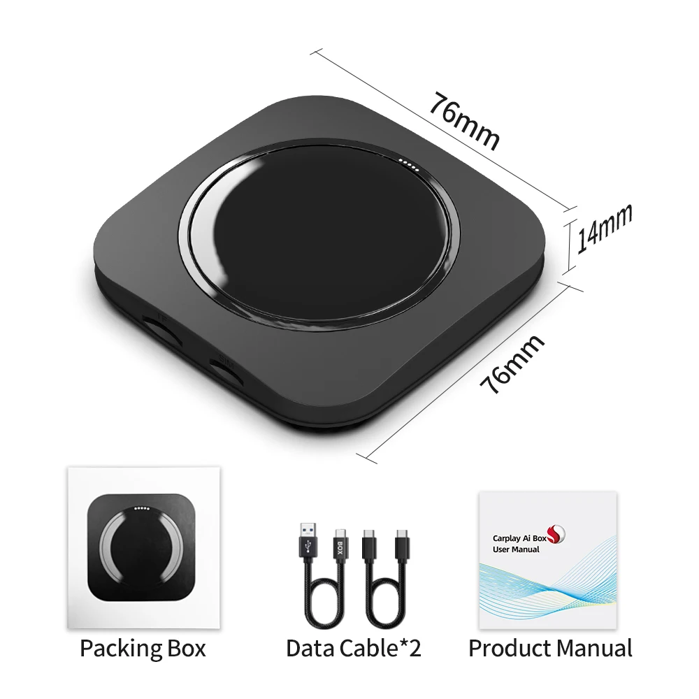 Afbeelding 7: X-YUNS 8+128G Draadloze CarPlay Adapter Android 16.0 4G LTE Ingebouwde GPS Draadloze Android Auto AI Box Plug&Play Ondersteunt Netflix
