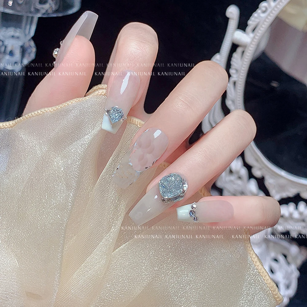 Conjunto de 20 peças de cristais de aurora, 3d, luxo, fundo plano, brita, strass, brilhante, acessórios para unhas, diy