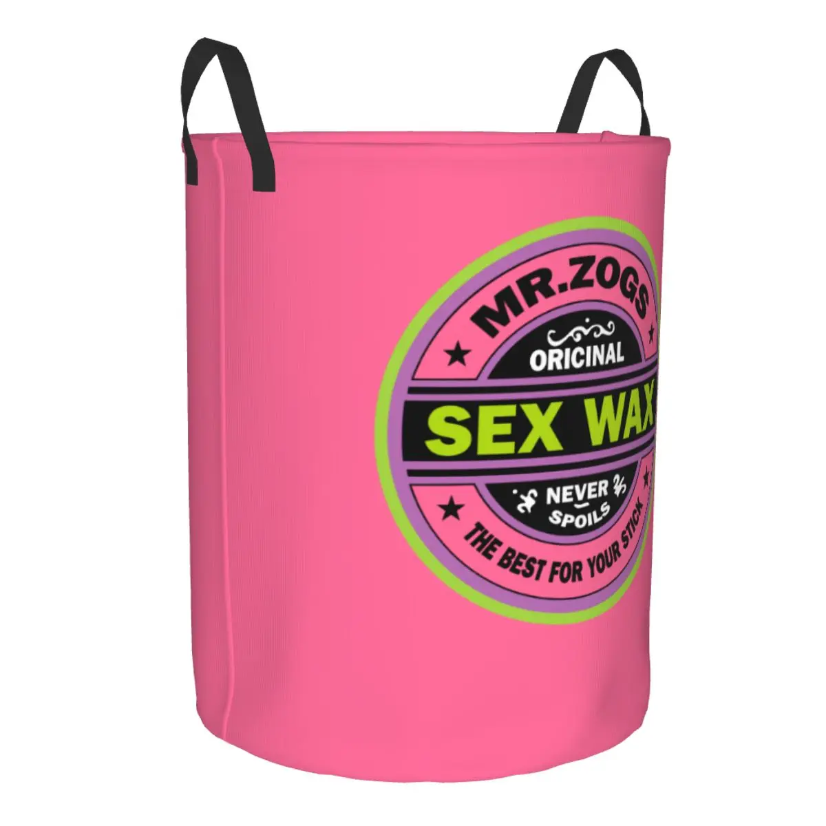 Custom Mr Zogs Surfing Sex Wax Laundry Hamper Large Clothes Storage Basket Toys Bin Organizer for Boy Girl