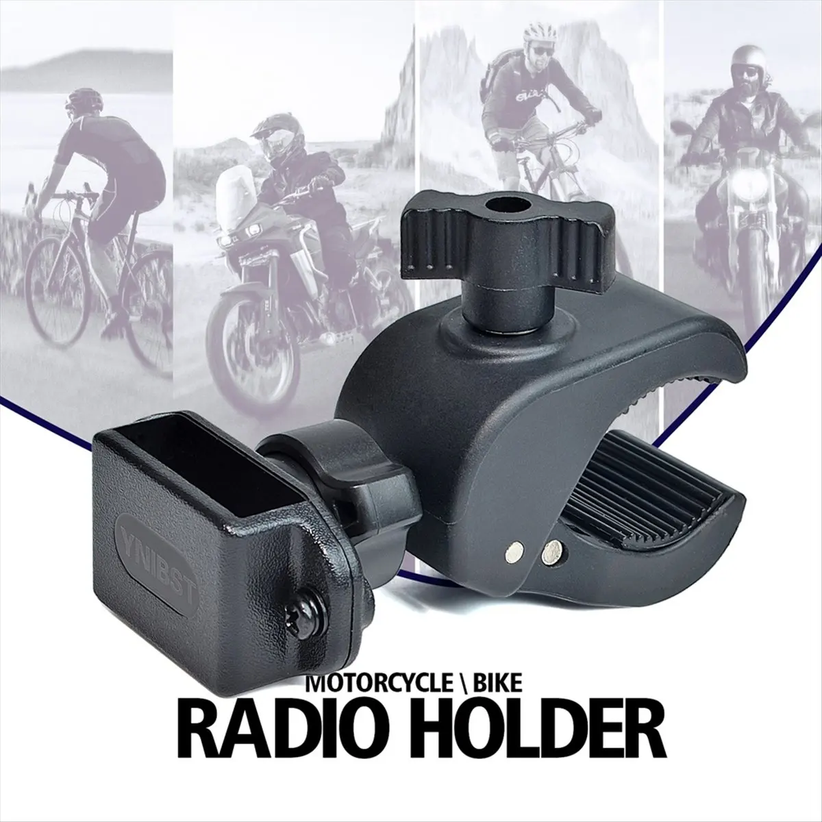 A64I Motorcycle Scooter Handlebar Radio Holder,Bike Walkie Talkie Mount Clamp for Talkabout Radio