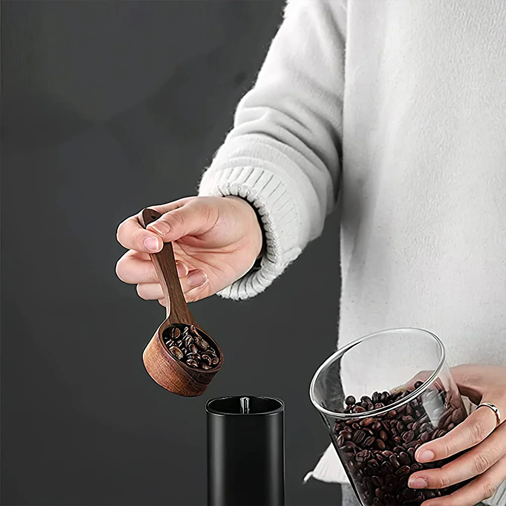 

2pcs Coffee Spoon Set Wooden Tea Scoop Multi-Function Household Measuring Spoon for Coffee Bean Powder Sugar Salt