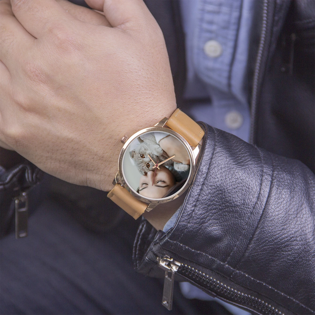 Men's Custom Rose Gold Quartz Watch