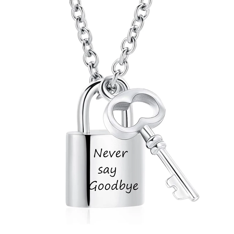 

1pc Padlock Cremation Jewelry for Ashes Urn Necklaces for Women Men Stainless Steel Keepsake Memorial Key with Lock Urn Pendant