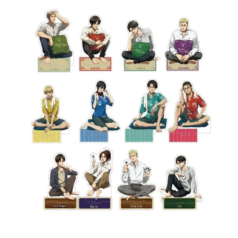 Attack on Titan Anime Levi Mikasa Ackerman Eren Armin Acrylic Stand Erwin sitting position Action Figure Dot Pixis