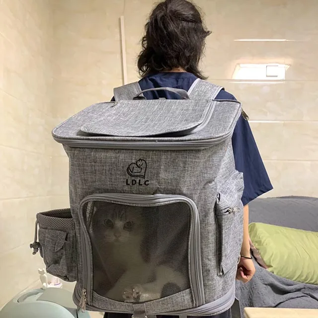 

Shoulder Foldable Soft-Sided Solid Zipper Pet Carrier Outdoor Portable Cat Bag Oxford Cloth Turquoise Green 40x31x43CM
