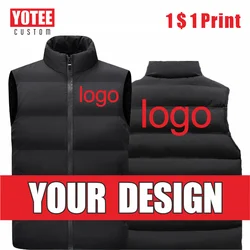 YOTEE Men's Tank Top Jacket LOGO Customized Printing New Fashion Autumn Thickened Insulation Sleeveless Winter Casual Tank Top