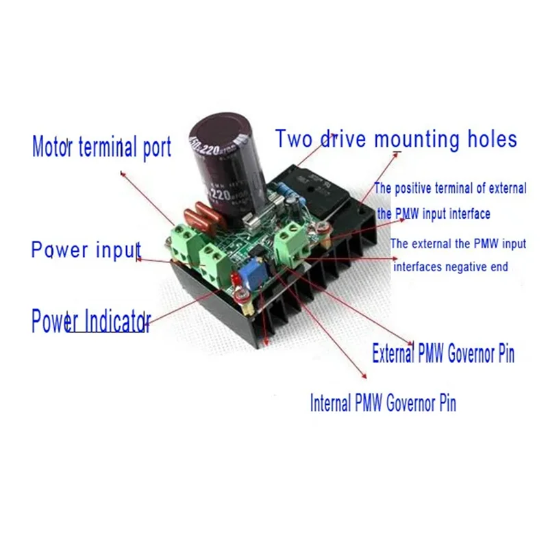 ABSQ-MACH3 แกนมอเตอร์ควบคุมความเร็ว 12V 24V 48V 110V 300W DC มอเตอร์ความเร็ว PWM Motor Controller