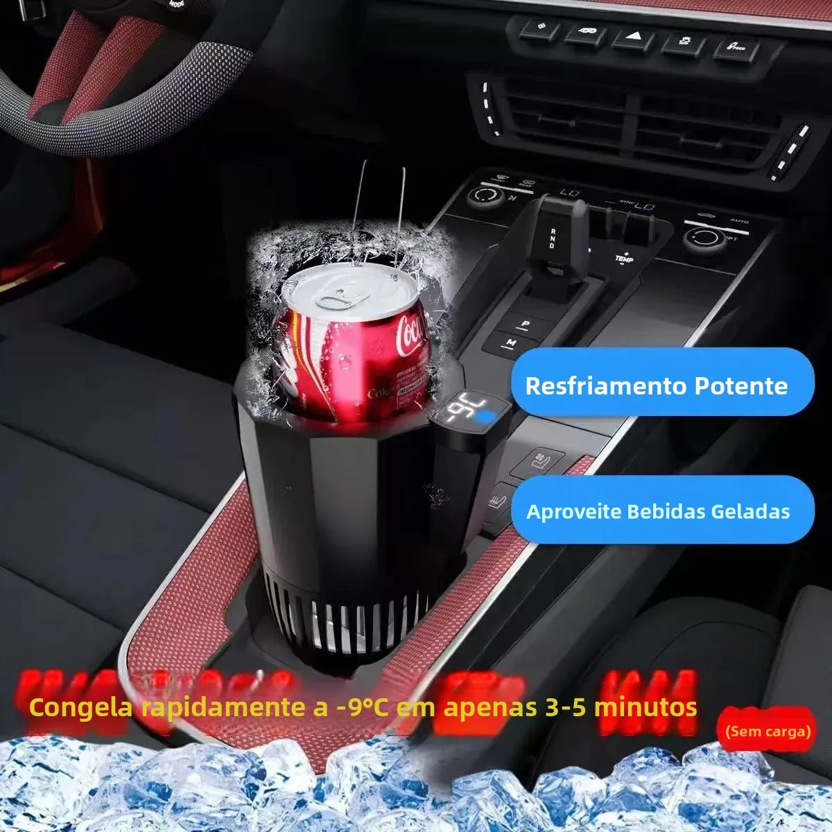 ポータブル12v-24v-2-in-1車載用ホット＆コールドカップホルダー、ワンタッチ急速冷却・加熱機能付き、夏の旅行に最適な飲料クーラー