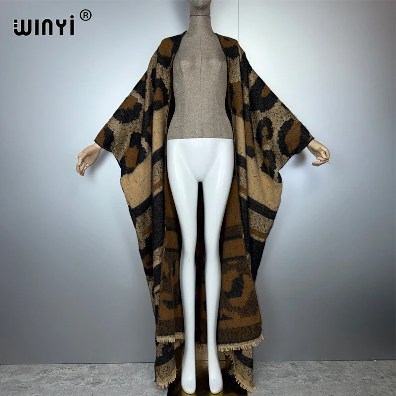 WINYI Africa Women's Winter Cardigan Abaya Dubai Luxury Loose Overcoat Long down Dress Female Outerwear