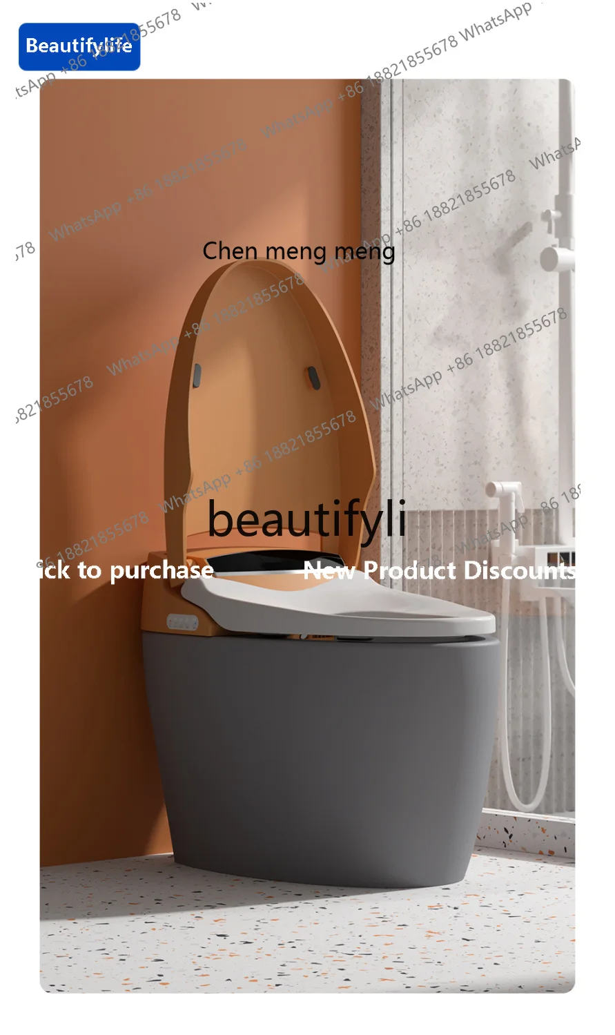 C45 Colorful Egg-Shaped Voice-Controlled Smart Toilet Siphon Type Fully Automatic Household Ceramic Toilet Splash-Proof