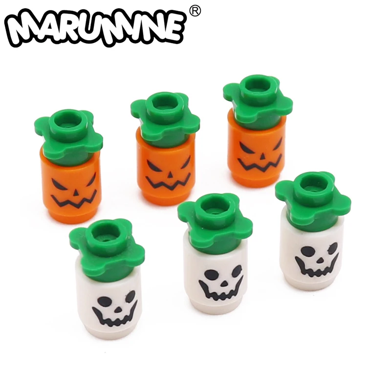 Marumine 40 sztuk Halloween 1x1 okrągła głowa ducha 3062 30068 akcesoria małe cząstki Model figurki sceny miasto zabawki dla dzieci prezenty