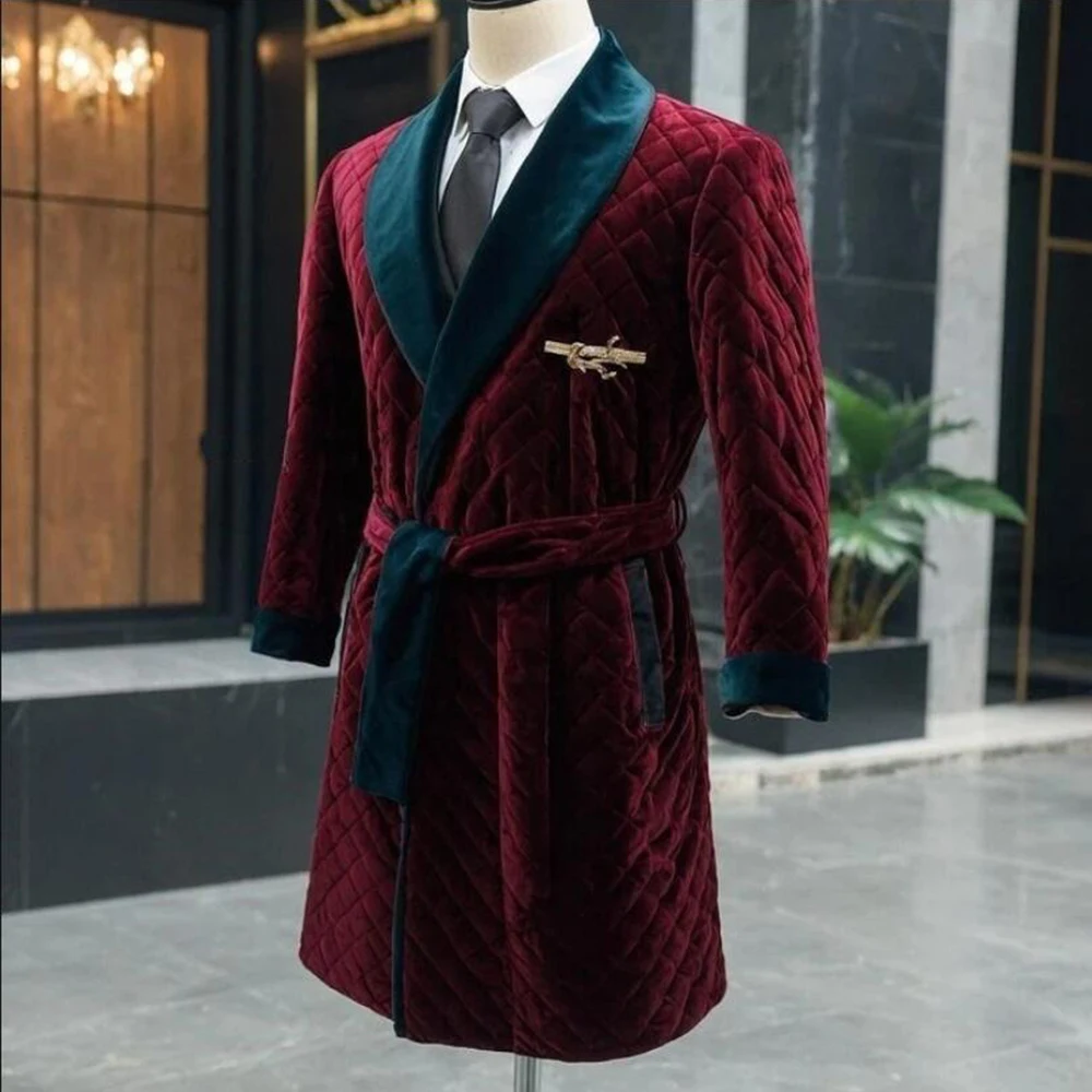 Burgundy Man Suit Jackets Customized Double Breasted Prom Blazers Long Groom Tuxedos Evening Dinner Party Outfits Clothing 2025