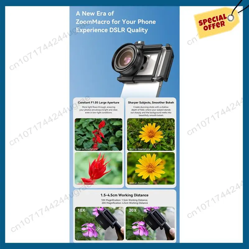 -A15I 10-20X Zoom Macro Lens With LED Fill Light Universal Clamp HD Camera Lens Kit For Iphone Smartphones