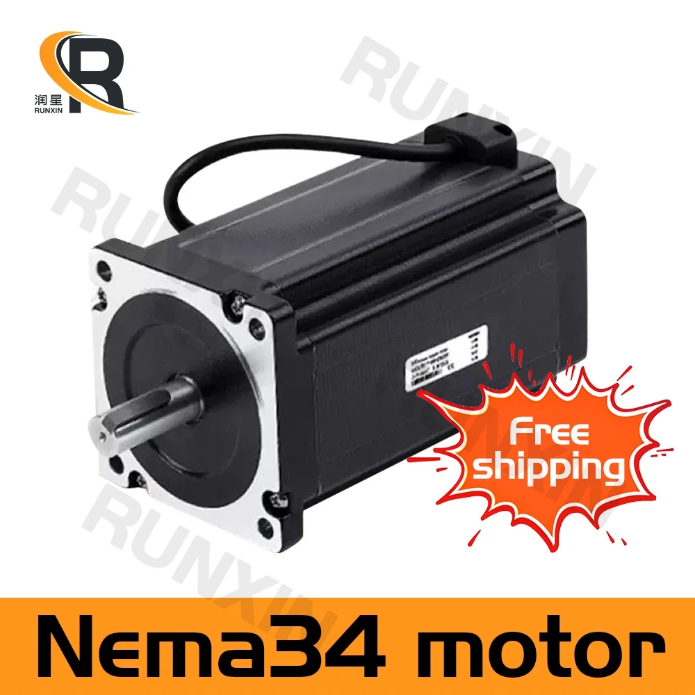 

RXTNC Nema34 Stepper Motor 86BYG250A 4 Wire 86 Series Motor 2.4Nm 4.5Nm 6Nm 8.5Nm 12Nm High Torque For CNC Engraving 3D Printer