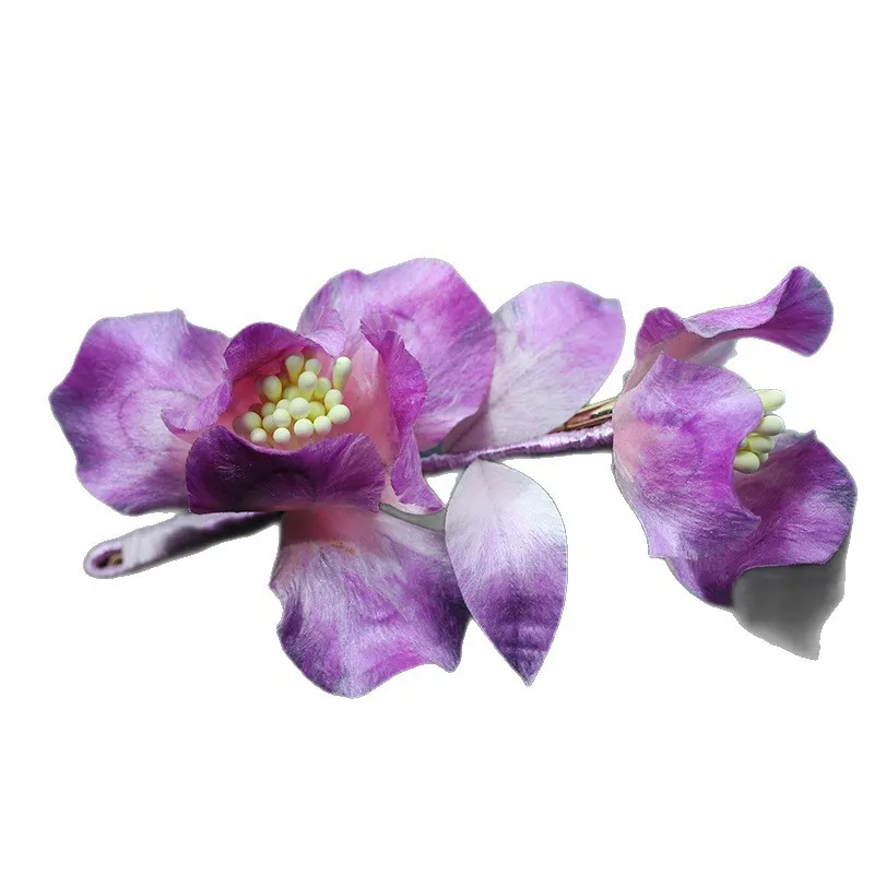 Handmade Real Silk Velvet Flower Brooch Chinese Style New Flower-De-Luce Accessories Niche
