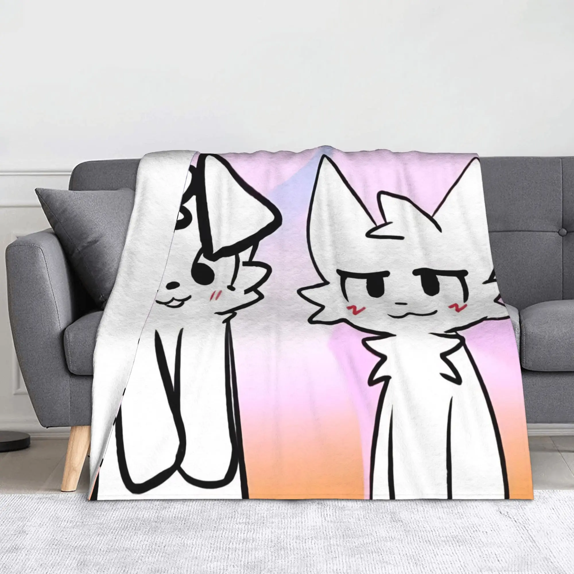 

Вязаные одеяла Boykisser Silly Cat, бархатные милые пушистые мягкие пледы для путешествий на открытом воздухе, коврик для кровати