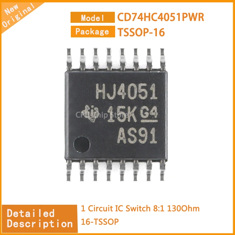 20Pcs/Lot  New Original  CD74HC4051PWR CD74HC4051  1 Circuit IC Switch 8:1 130Ohm 16-TSSOP