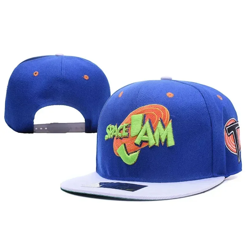 Qq 123Topi Bisbol Space Jam Topi Pria Serbaguna Mode Tren Hip-Hop Pinggiran Datar Gesper Dapat Disesuaikan Pria dan Wanita