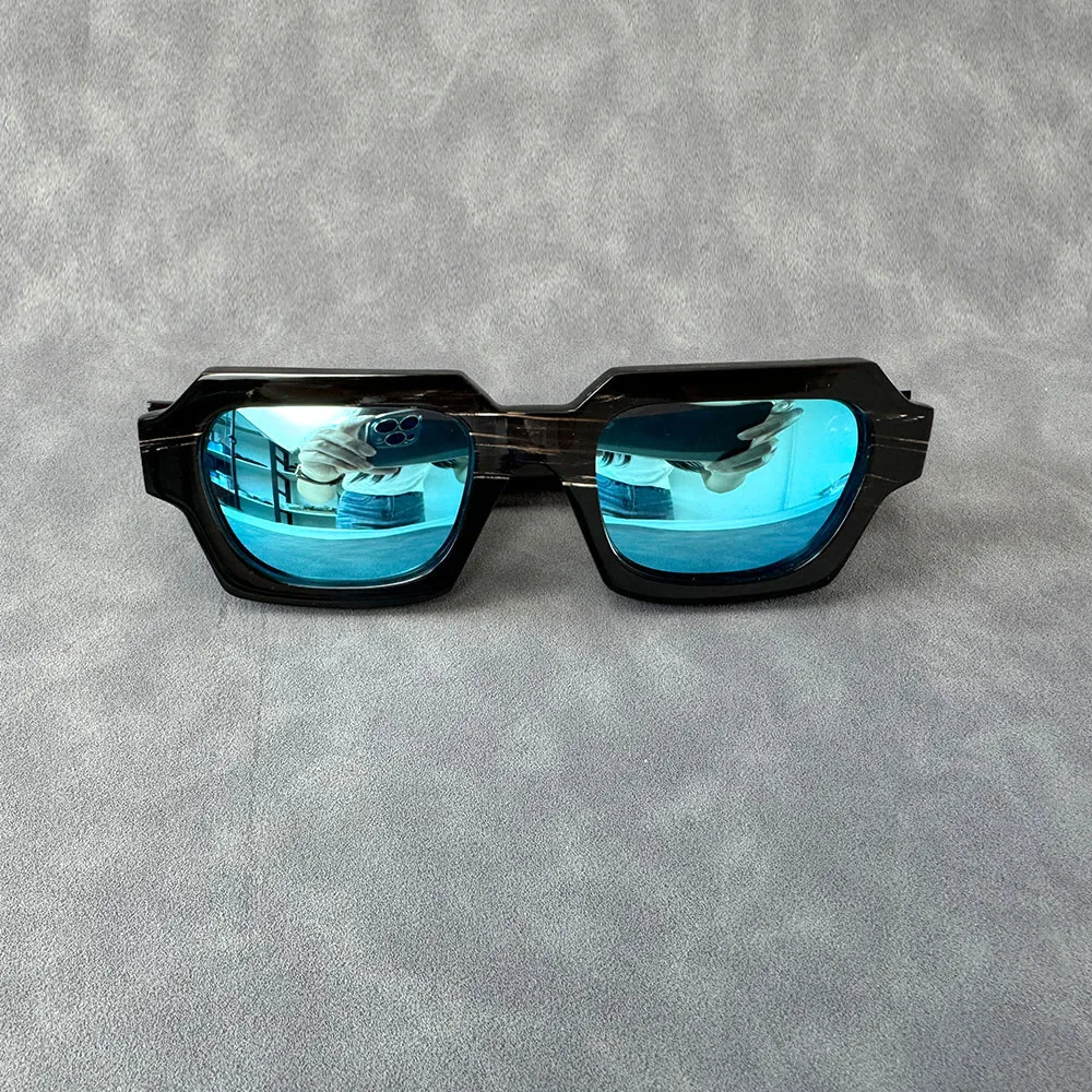 Eyeglass Frames Vintage Square Retro Square Handmade Buffalo Horn Reading Man Women's Glasses Frames Optical Lenses Eyeglasses