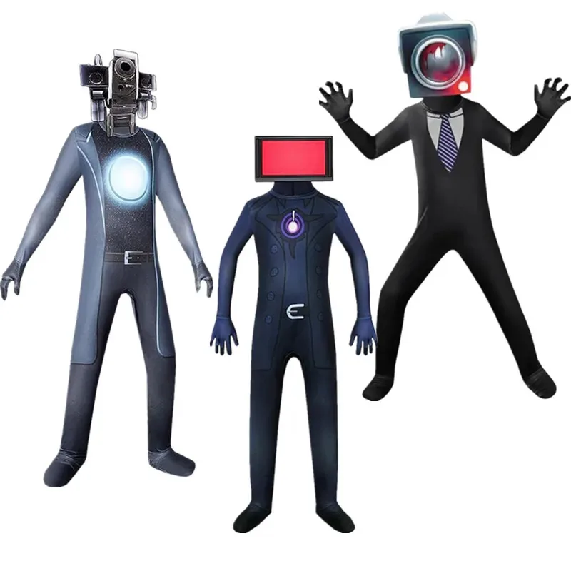 أطفال Skibidi المرحاض تأثيري حلي التلفزيون رجل كاميرا رجل زي لعبة Skibidi Dop نعم نعم المرحاض هالوين بذلة ملابس تنكرية للحفلات