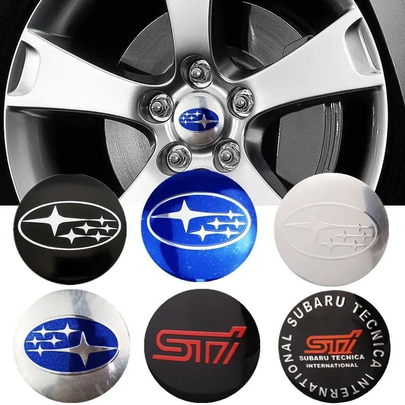 4pcs 56MM Car Wheel Center Emblem Sticker Hub Badge for Subaru Outback Legacy Forester Impreza Tribeca WRX BRZ DRL XV STI