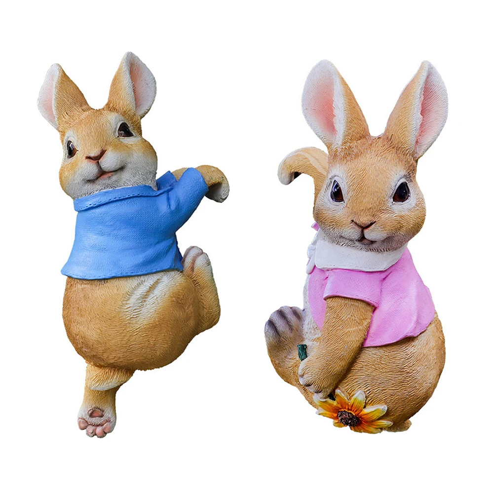 

Cute Rabbit Bunny Sculpture Garden Supplies Resin Figurine Decoration Craft Handicraft Gifts for Garden Flowers Pot