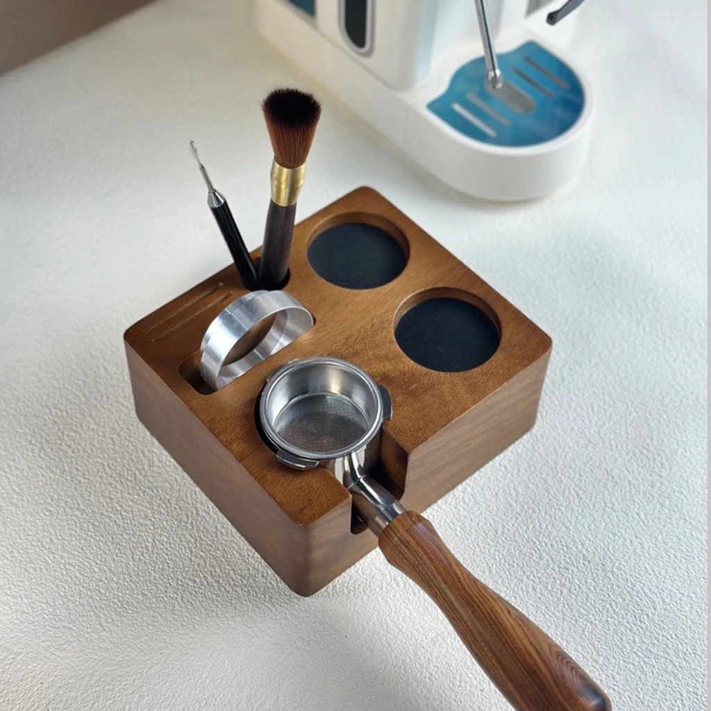 

Espresso Coffee Maker Support Base Rack Accessories Wooden Coffee Portafilter Holder 51/54/58mm Coffee Tamper Stand