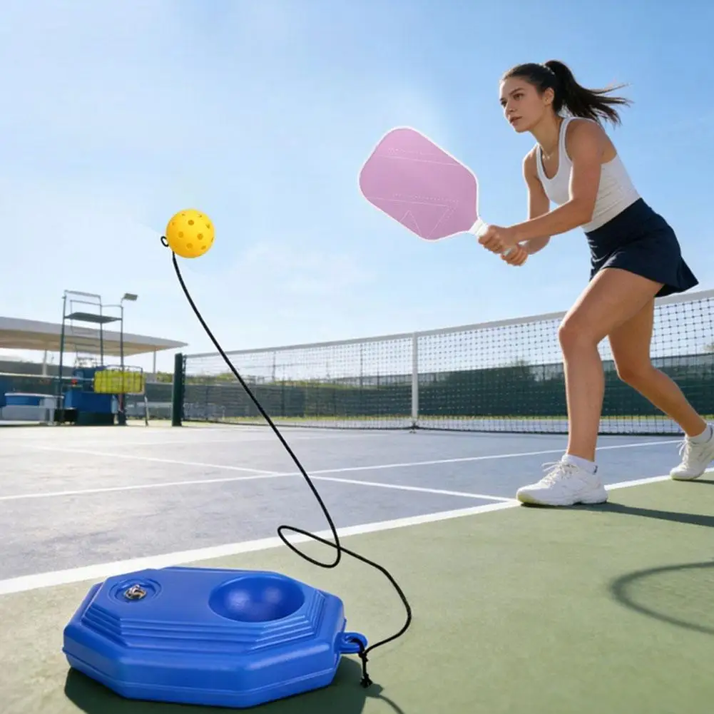 Pickleball-Solo-Trainingsgerät mit Rückprallball, elastischem Seil und stabiler Wasserbefüllbarer Basis für Anfänger zum Üben – Detail 6