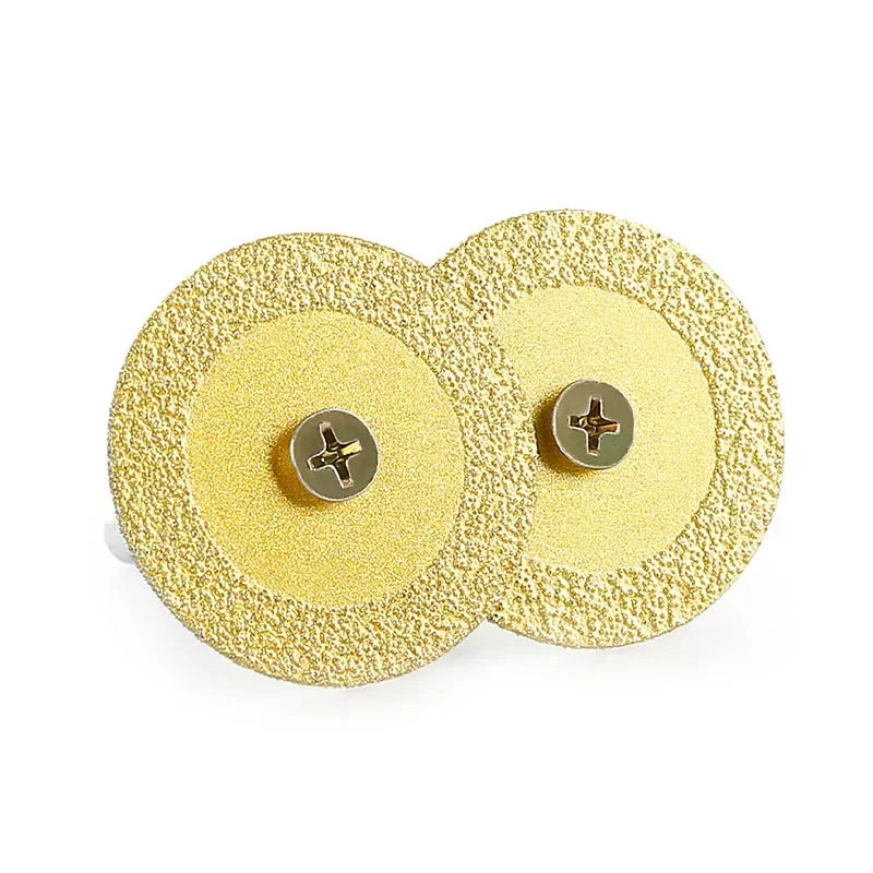 40mm Mini Diamond Brazed Cutting Disc Small Circular Saw Blade Grinding Wheel Rotary Abrasive Disc Dremel Tool with Connect Rod