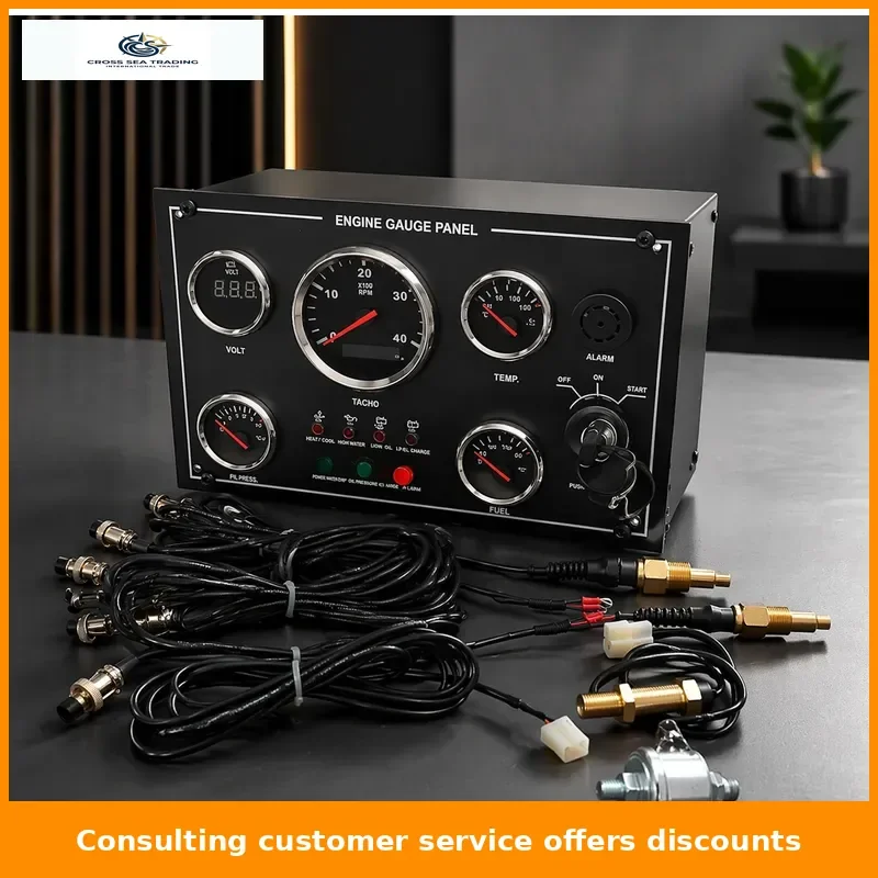 

Engine Instrument Cluster Assembly | Universal for Generators, Marine & Vehicles w/ Matching Sensors 12V~24V