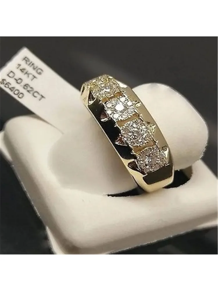 14k Gold Diamond Ring for Women To Join Party Peridot Gemstone Anillos De Wedding Diamante Engagement Jewelry Fashion Ring