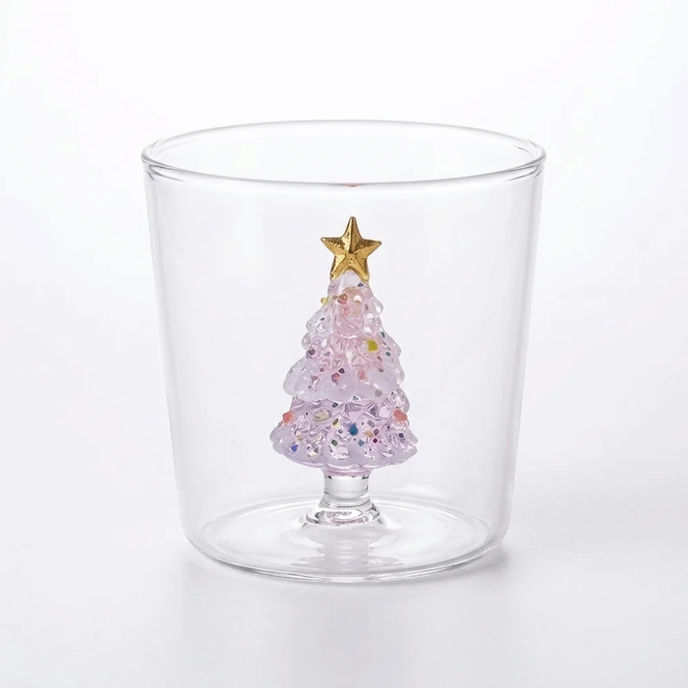 Heat-resistant 3D Christmas Tree Built-in Glass Cup High Borosilicate Glass Transparent Coffee Milk Mug Tea Espresso Cup