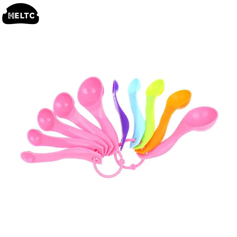 1/5PC Home Measuring Spoon Set Double Scale Measuring Spoon Ml/g Cake Baking Flour Measuring Cups Pink Plastic Measuring Spoon