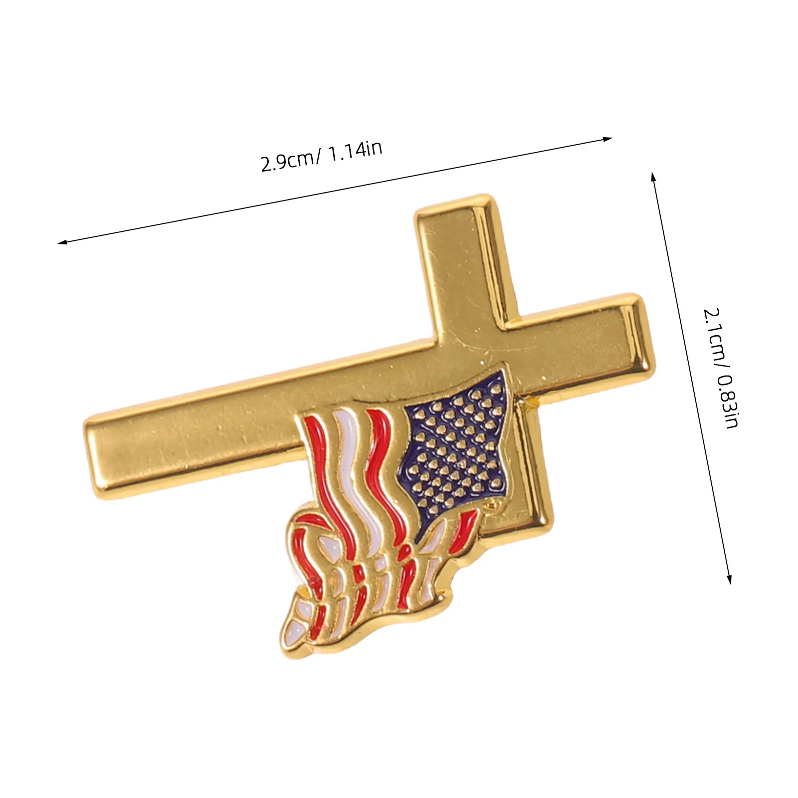 6Pcs Patriotic Flag Lapel Pins Usa Cross Badge for 4Th July Memorial Veterans Day Independence Day Suits Jackets Hats