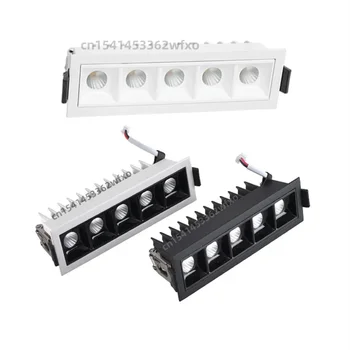 Wbudowane światło liniowe z możliwością przyciemniania LED typu downlight lampa sufitowa 2w4w6w10W20W30W światło kratki COB światło punktowe oświetlenie wewnętrzne AC110V-220V