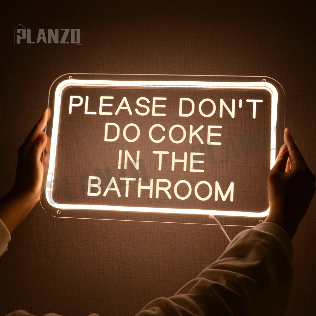 Please Don't Do Coke In The Bathroom Red LED Neon Sign USB Home Bedroom Bathroom Game Room Bar Store Wall Decor Sign Birthday