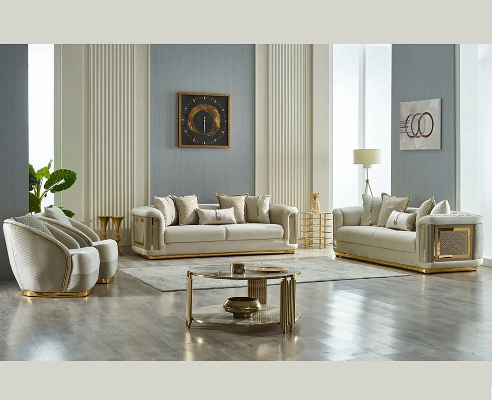 

Modern Luxury Comfortable Living Room Sofa Set Luxury Stainless Steel 123 Seat Velvet Couch for Home Hotel Living Room Furniture